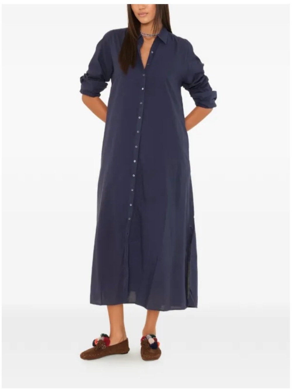 XiRENA Boden Navy Button-Down Maxi Shirt Dress